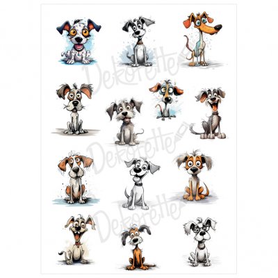 Topper sheet A4, Dekorette: Wuff -Dogs