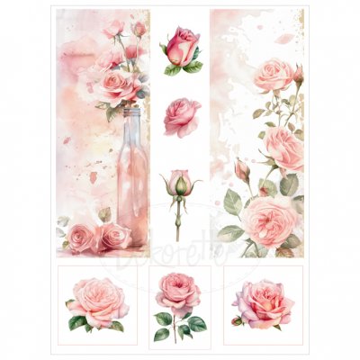 Topper sheet A4, Krafia: Roses - tall