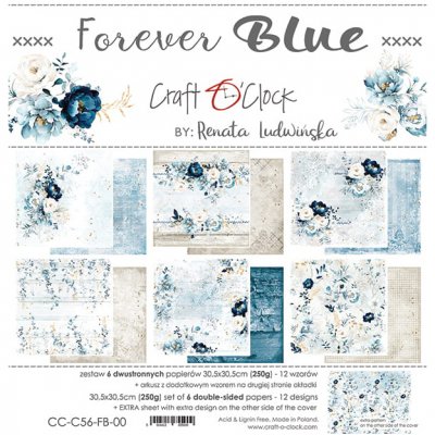 12x12" paperipakkaus, Craft O'Clock: Forever Blue