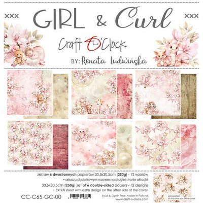 12x12" paperipakkaus, Craft O'Clock: Girl & Curl