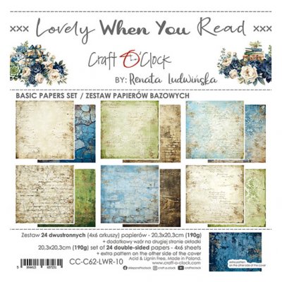 8x8" -paperipakkaus, Craft O'Clock: Lovely when you read - basic