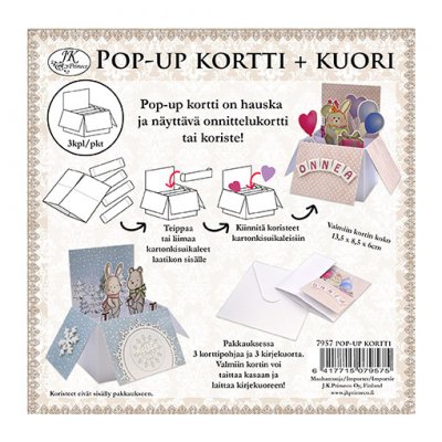 Popup -korttipohja, valkoinen, 3 kpl