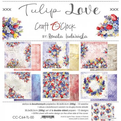 12x12" paperipakkaus, Craft O'Clock: Tulip Love